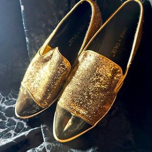 Chase & Chloe Gold Sneakers